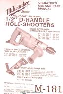 Milwaukee 1/2" Hole Shooters Drill, Operator's Use and Care Manual